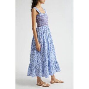 🆕 Mille Garden Smocked Floral Midi Dress Cotton Large 8-10